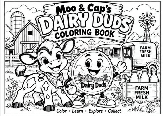 Moo & Cap's Dairy Duds Printable Coloring Book